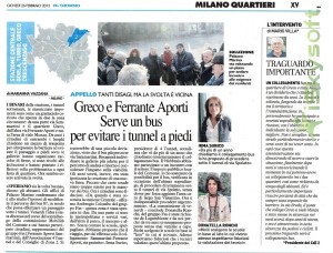 articolo IlGiorno 26-2-2015- Greco e Ferrante Aporti, serve un bus